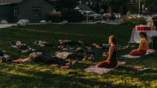 Women wellness session doing yoga